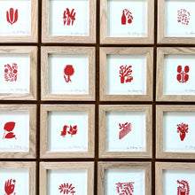 Afbeelding in Gallery-weergave laden, Plant zeefdrukken 10 x 10 cm met lijst