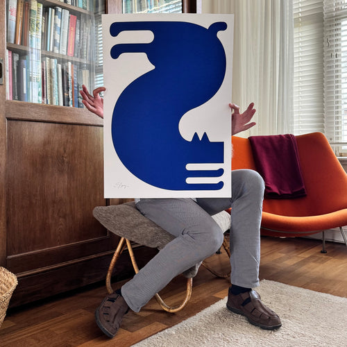 Screenprint: Hond in houding