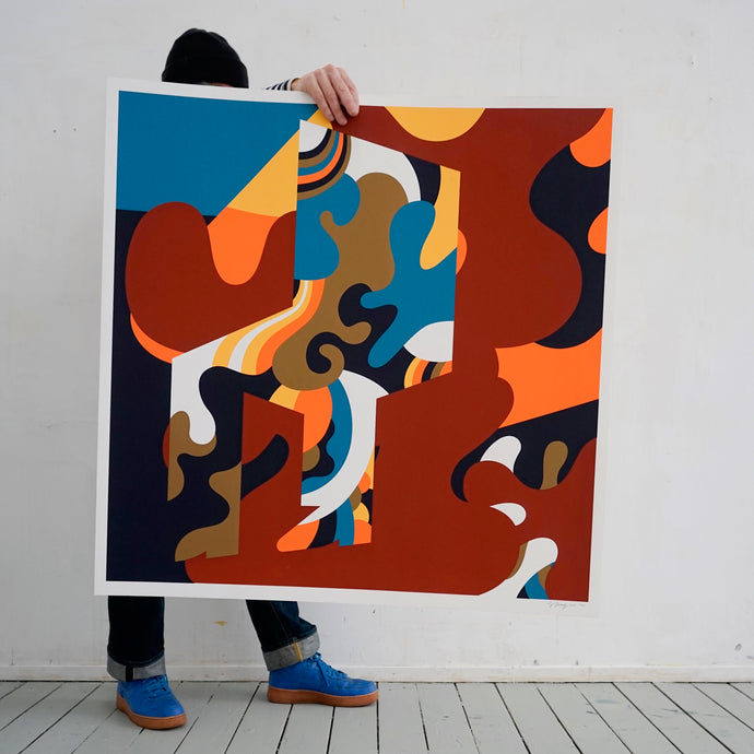 Screenprint, Rainbowchair brown