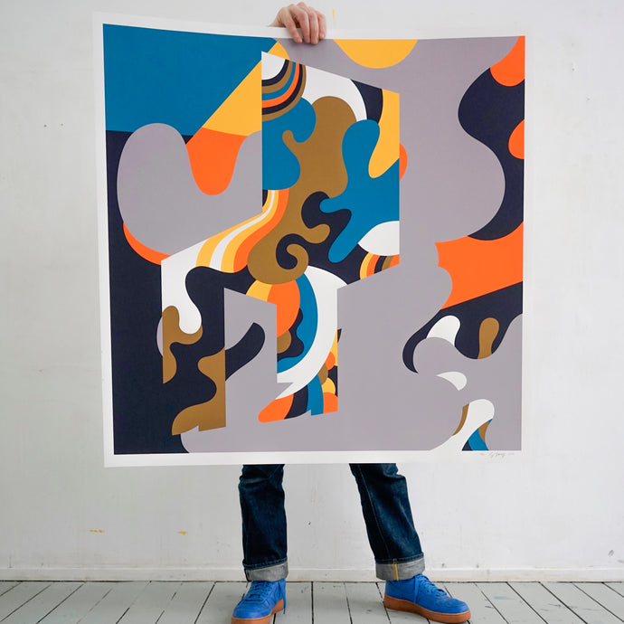 Screenprint, Rainbowchair grey